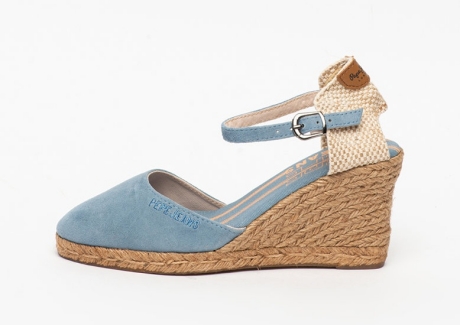 Pepe Jeans London Sandale wedge de piele intoarsa Wendy Bass