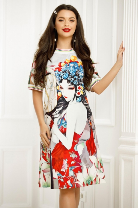 Rochie Dreamy Alba Imprimata Cu Model Fashion