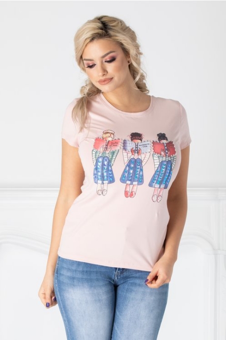 Tricou Miri roz cu balerine la bust