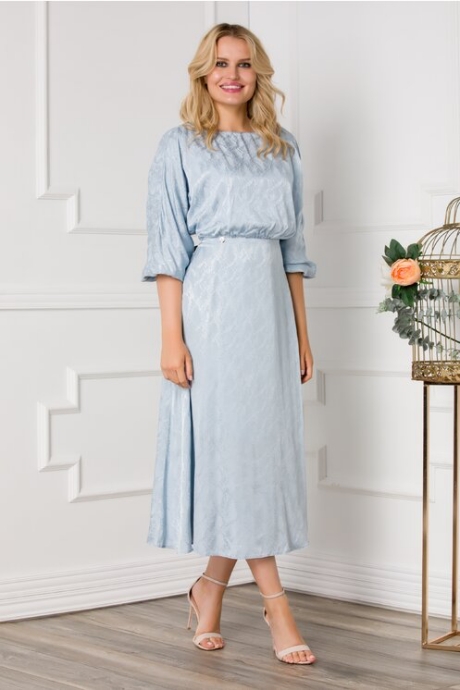 Rochie Courtney bleu cu imprimeu sidefat