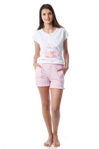 Pijama femei Sofiaman alb roz